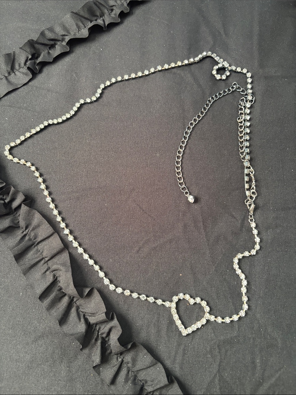 Rhinestone heart chain belt